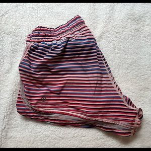 LULULEMON Running Shorts - Pink and Blue Striped